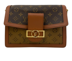 Dauphine, Canvas, Mono, Marron, 3, DB, Cadena, Strap,4G12